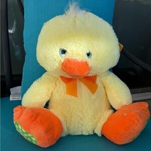 Large Yellow and Orange Plush Duck Toy